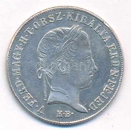 1848KB 20kr Ag 'V. Ferdinánd' T:1- patina, kis ph Hungary 1848KB 20 Kreuzer Ag 'Ferdinand V' C:AU patina, small edge error Huszár:2081.,Unger III.: 1419.