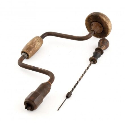 2db kézi furdancs / fúró, kopott.