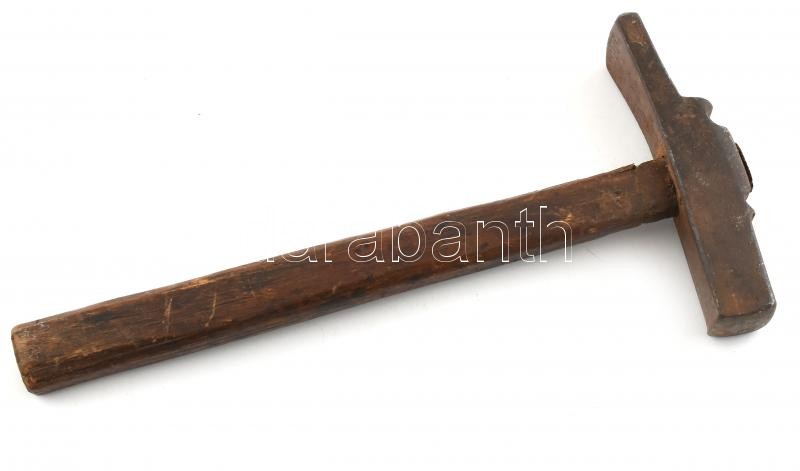 Kovácsoltvas kalapács, régi, h:26cm