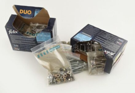 2000 db csavar (fa-, metrikus), anya, alátét, méreteként zacskózva, 2 dobozban, 5 kg