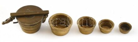 Régi bronz latos súlykészlet, 5 részes