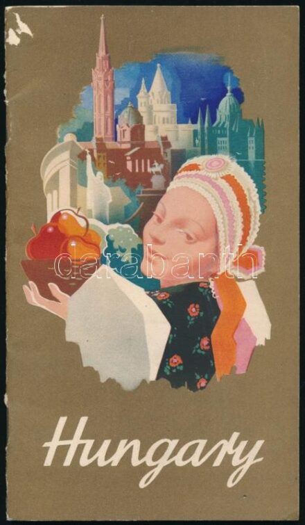 cca 1930 A Magyar Nemzeti Turisztikai Hivatal angol nyelvű kiadványa, belsejében több helyen 'Justice for Hungary' bélyegzéssel, kissé sérült borítólap