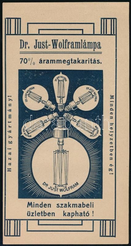 Dr. Just-Wolframlámpa számolócédula