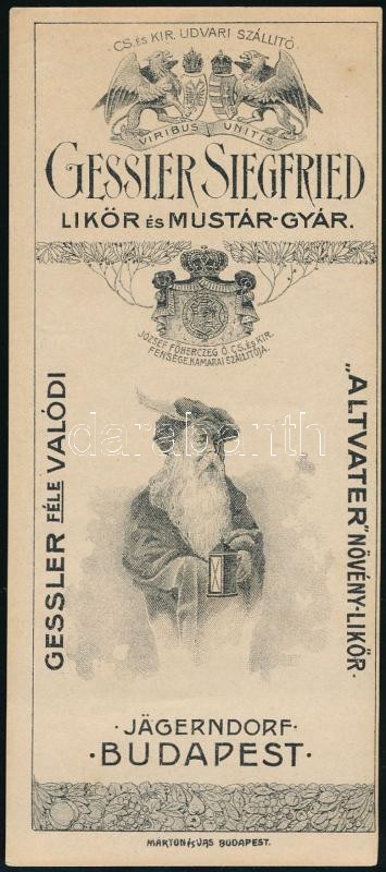 Gessler Siegfried Likőr- és Mustárgyár számolócédula