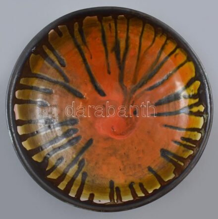 Laborcz Mónika: Retró kerámia tál, jelzett, hibátlan, d:19,5cm
