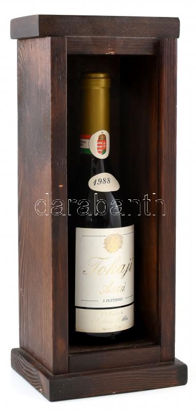 1988 Tokaji 5 puttonyos Aszú, 13Vol%, 500ml, Fa bortartóban. - Image 3