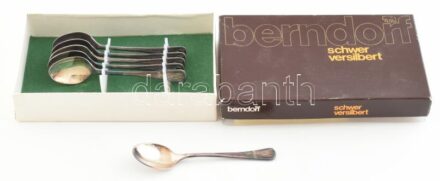 Berndorf mokkáskanál, 6db, jelzett, original dobozban, h:11cm