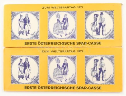 6db osztrák díszcsempe, original dobozban 7x7cm