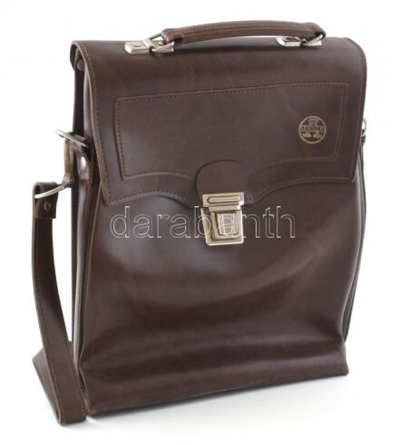 Barna bőr katonai válltáska jó állapotban