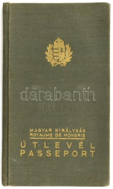 1940 Keményfedeles útlevél