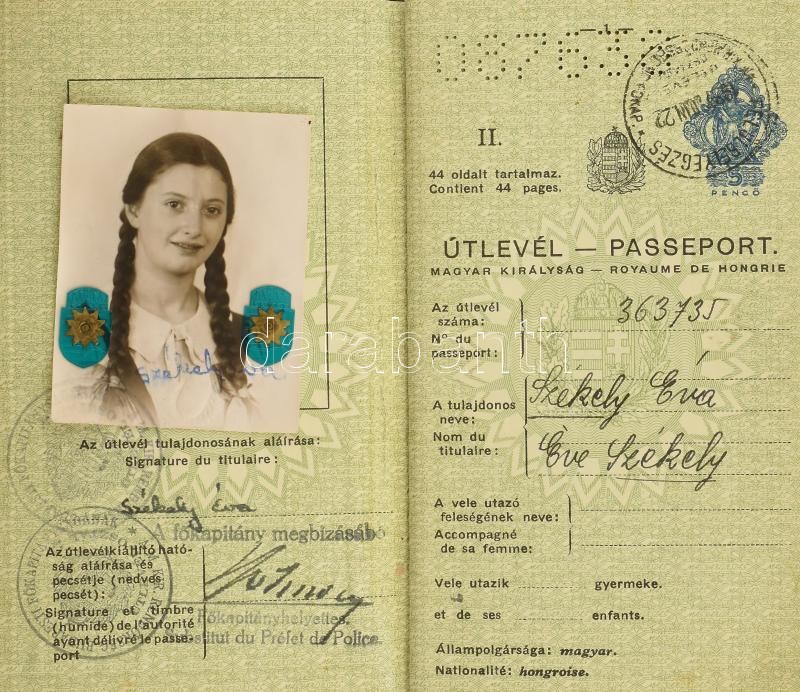 1940 Keményfedeles útlevél - Image 2