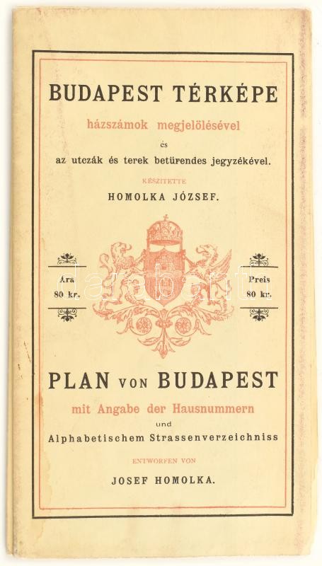 Homolka 1896-os Budapest térképnek modern reprintje - Image 2