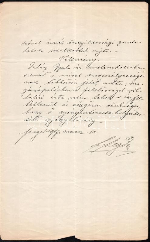 1917 Juhász Gyula (1883-1937) író, költő szegedi magán ideggyógyintézeti anamnézise, melyben korábbi öngyilkossági kísérleteinek részletes leírása is megtalálható 2 beírt oldal, mely ideggyógyintézete utalásával zárul. - Image 2