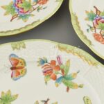 Herendi Viktória mintás 6db lapostányér, kézzel festett porcelán, jelzett, hibátlan. - Image 2