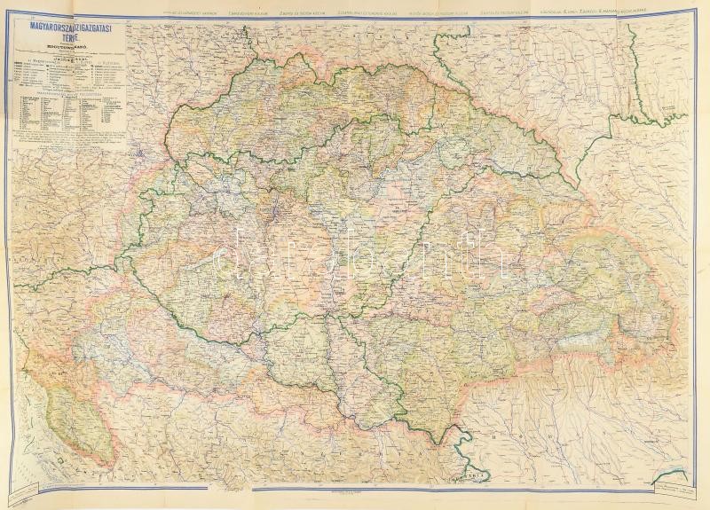 Magyarország közigazgatási térképe 1918-ban (1939. évi határokkal). Tervezte és rajzolta: Kogutowicz Manó. 1 : 900.000. Bp., Magyar Földrajz Intézet Rt., hajtva, kisebb szakadásokkal, hiányos borítóval, 115x84 cm