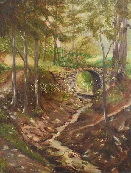 Mednyánszky jelzéssel: Erdőbelső. Olaj, vászon, kissé sérült. 75×57 cm