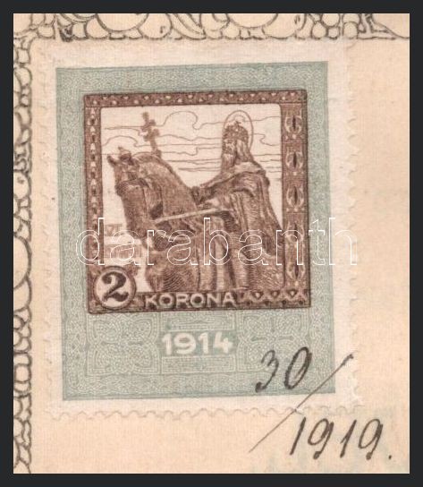 1919 Nagyvárad, Kisdedóvónő-képző Intézet, kisdedóvónői oklevél, felzetes viaszpecséttel, 2 Kr okmánybélyeggel - Image 4