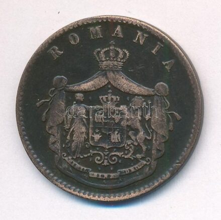Románia 1867. 10b Cu 'Heaton' T:3 Romania 1867. 10 Bani Cu 'Heaton' C:F Krause KM#4.1