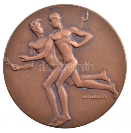 Madarassy Walter (1909-1994) 1938. 'Budapesti Sportegyesület 1913-1938' kétoldalas Br emlékérem (58mm) T:1- patina