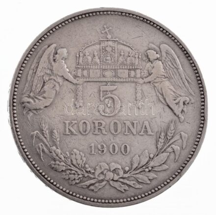 1900KB 5K Ag 'Ferenc József' T:2- patina, kis ph Adamo K7