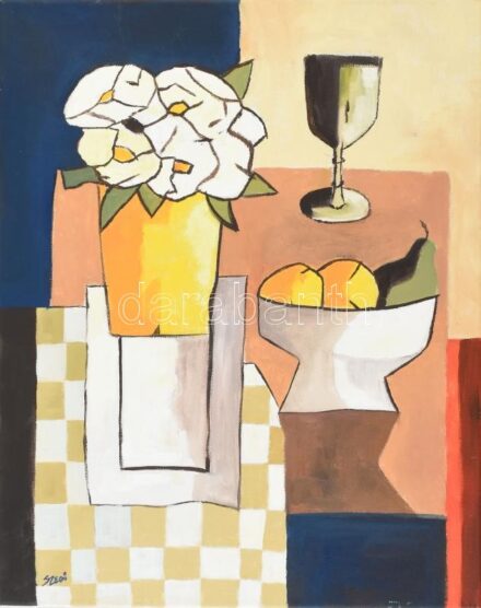 Szedő László (1971-): Csendélet. Olaj, vászon. Jelzett. 50×40 cm