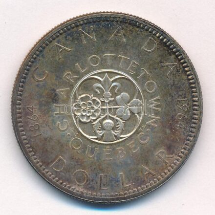 Kanada 1964. 1$ Ag 'Charlottetown' T:1-,2 patina Canada 1964. 1 Dollar Ag 'Québec - Charlottetown' C:AU,XF patina Krause KM#58
