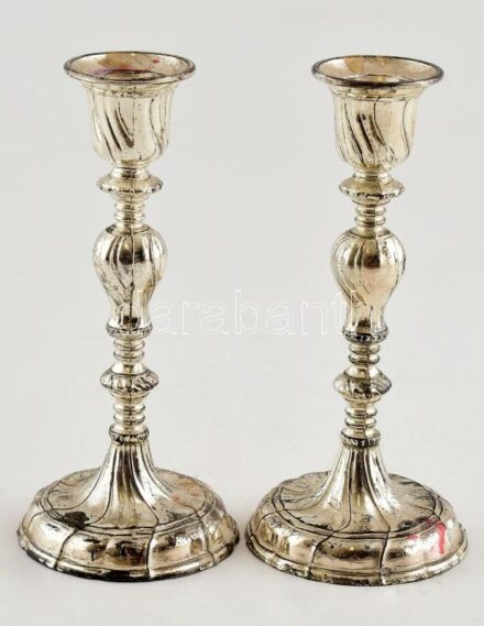 2 db fém gyertyatartó 16 cm