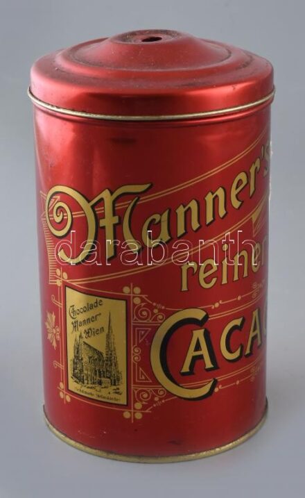 Manner's reiner Cacao fém doboz, kopottas, hiányos, m: 22,5 cm
