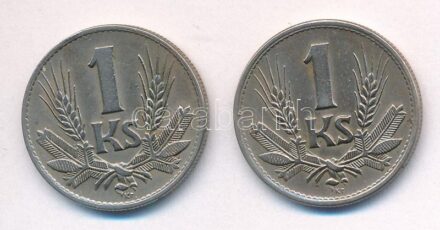 Szlovákia 1942-1945. 1K Cu-Ni (2xklf) T:2 Slovakia 1942-1945. 1 Koruna Cu-Ni (2xdiff) C:XF Krause KM#6