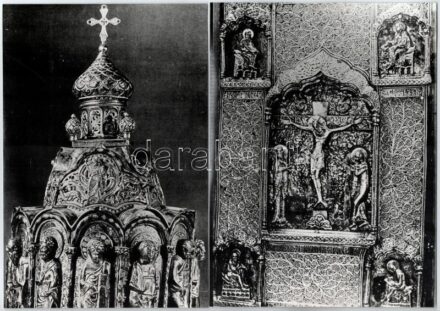 Fotósorozat múzeumi műkincsekről, egyházi, koronázási, uralkodói relikviákról, 23 db, vegyes méretben