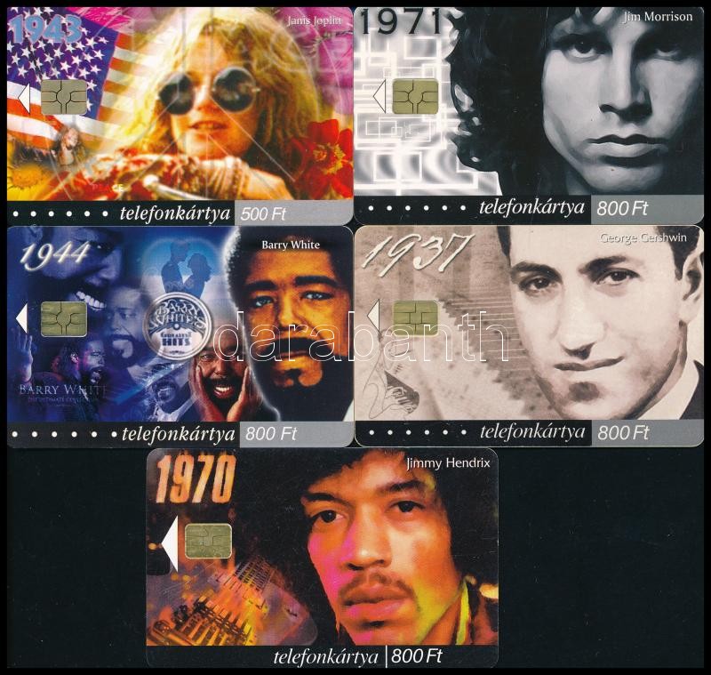 2000-2003 10 db különféle MATÁV telefonkártya (zenei előadók - Dopeman, Scooter, V-Tech, stb.) - Image 2