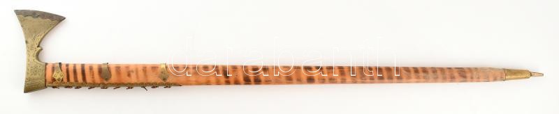 Zakopane túra fokos, réz fejjel, h:87cm, kopásnyomokkal, jelzés nélkül.