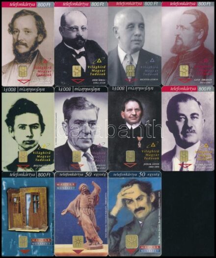 1998-2001 11 db különféle MATÁV telefonkártya (világhírű magyar tudósok, magyar művészet)