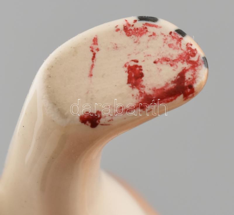 Kutya figura, kézzel festett porcelán, jelzett, kis kopásnyomokkal, 15×23 cm - Image 2
