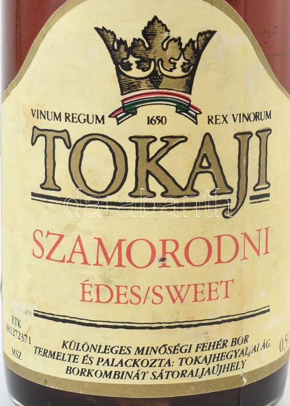 1988 Tokaji Szamorodni édes bor, palackozta: Tokajhegyaljai Állami Gazdaság, 0,5 l - Image 2