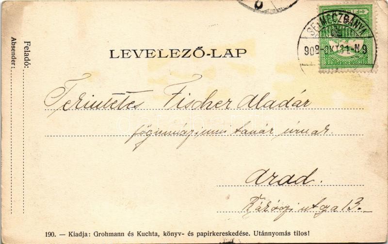 1908 Selmecbánya, Schemnitz, Banská Stiavnica; Kálvária, látkép a főiskolai palotákkal, Szentháromság tér. Grohmann és Kukta kiadása / calvary, academy palaces, square (EK) - Image 2