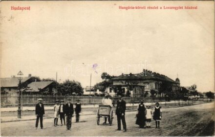 1932 Budapest XIV. Hungária körút, Lovaregylet háza, cukrász kocsi (ma Puskás Ferenc stadion és edzőpályák környéke). Sik fölvétele