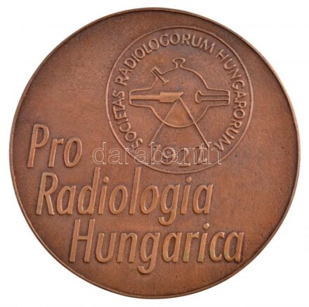Fritz Mihály (1947-) 1975. 'Röntgen / Pro Radiologia Hungarica' kétoldalas, öntött bronz emlékérem (122mm) T:1- / Hungary 1975. 'Röntgen / Pro Radiologia Hungarica' double-sided cast bronze commemorative medallion (122mm) C:AU