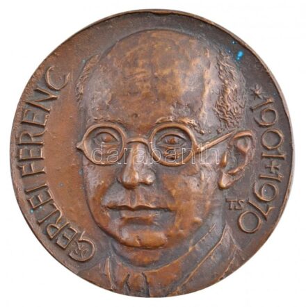 Tóth Sándor (1933-) ~1980. 'Dr. Gerlei Ferenc 1907-1970 / Kimagasló Közéleti és Egészségügyi Munkáért a Hazafias Népfront Szabolcs-Szatmár Megyei Bizottsága és a Megyei Kórház' kétoldalas, öntött bronz emlékérem (117mm) T:1-
