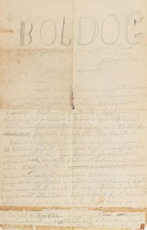 1913 Boldog Új Évet feliratú 1913-as naptár, rajta kéményseprős grafikával, színes litografált, Bp., özv. Klose Róbertné, foltos, hajtott, szakadt, kis sérülésekkel, lyukakkal, két sarkán hiánnyal, a hátoldalán ceruzás - Image 2