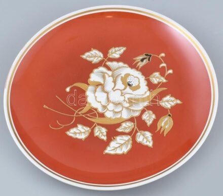 Wallendorf rózsamintás porcelán kínáló tál. Részben kézzel festett, jelzett, hibátlan 27,5 cm
