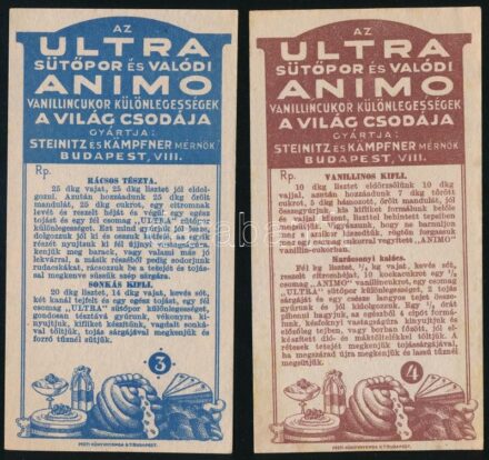 Ultra, Animo számolócédula, 2 db