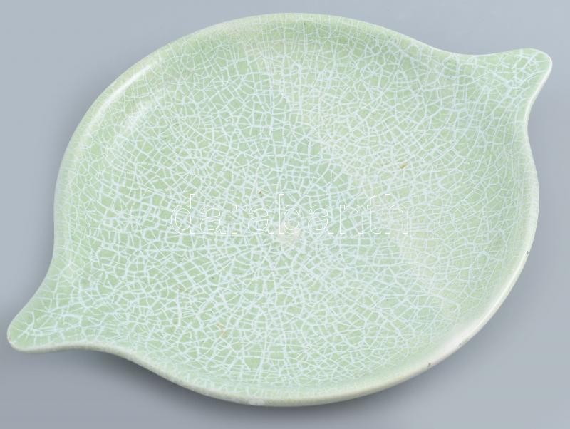 Iparművészeti Vállalatos Gorka tál, mázas kerámia, jelzett, apró mázlepattanás d: 30 cm