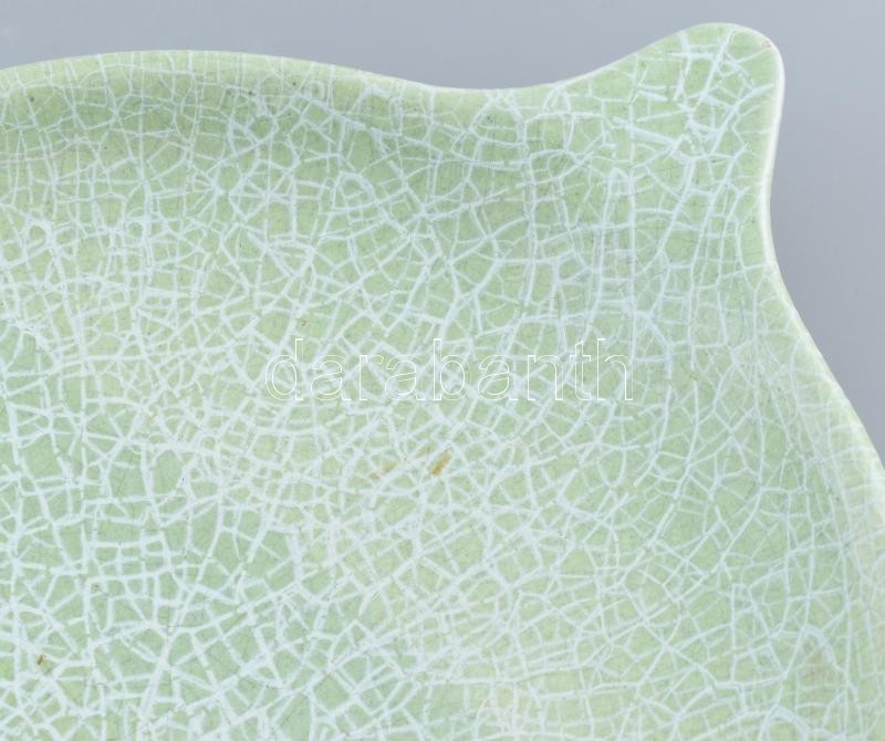 Iparművészeti Vállalatos Gorka tál, mázas kerámia, jelzett, apró mázlepattanás d: 30 cm - Image 2