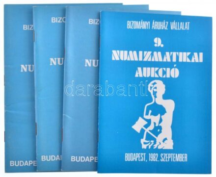 1978-1982. 4db-os BÁV numizmatikai aukciós árverési katalógus. Jó állapotban