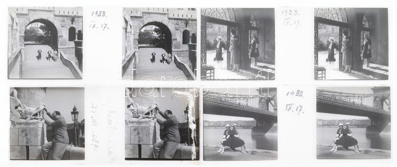 1932-1933 Budapest, 10 db üveglemez pozitív (Erzsébet híd, Halászbástya, Lánchíd, stb.), 4,5×10,5 cm - Image 2
