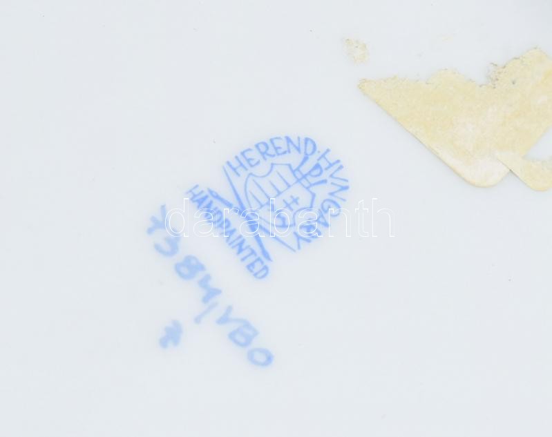 Herendi Viktória mintás fonott tálka. Kézzel festett, jelzett, jelzett, hibátlan. D:15 cm - Image 4