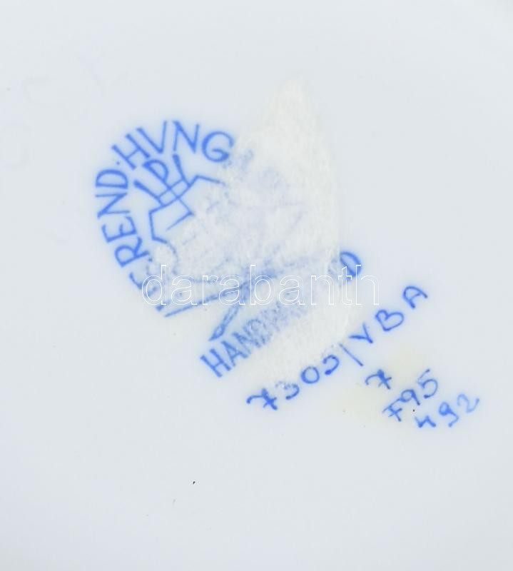 Herendi Viktória mintás porcelán kaspó, kézzel festett, jelzett, kopásnyomokkal, m: 8 cm - Image 3