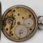 Régi fémtokos zsebóra, jelzett szerkezettel, sérült számlappal, nem működik, d: 49 mm - Image 2