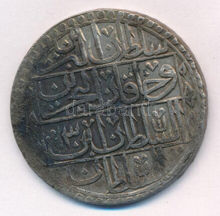 Oszmán Birodalom 1795. (1203/7) 1Y Ag 'III. Szelim' T:3 patina Ottoman Empire 1795. (1203/7) 1 Yuzluk Ag 'Selim III' C:F patina Krause KM# 507